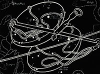 a black and white drawing of a constellation