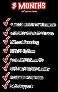live iptv channels for 3 months