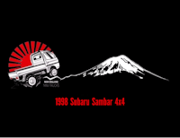 suzuki sambara 4x4 with a mountain in the background
