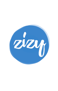 a blue logo with the word zyy on it