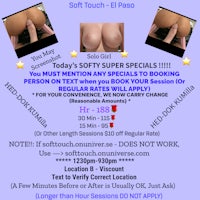 a flyer for a soft touch massage
