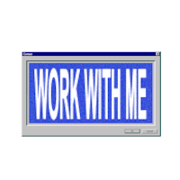 a computer screen with the word work with me on it