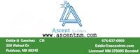 a business card for ascent builders