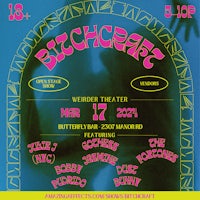 a poster for bitchfest with an image of a woman and a man