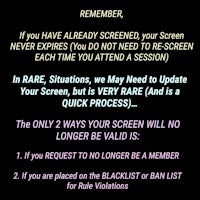 a black screen with a message that says remember you have already screened you need to re screen