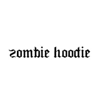 the word zombie hoodie on a white background
