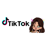 tiktok logo with a girl holding a microphone