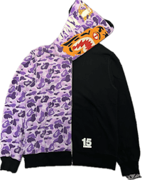 a bathing ape tiger camo zip up hoodie