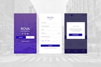 a purple and white ui design for a mobile app