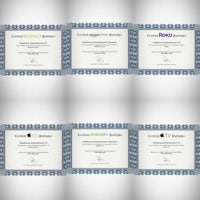 a set of certificates with different designs on them