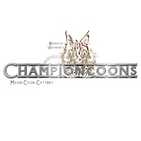 a logo for champion cats with a cat on it