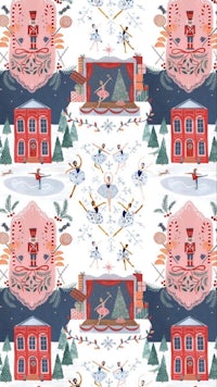 a christmas pattern with snowmen and houses