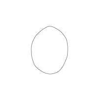 a drawing of an egg on a white background