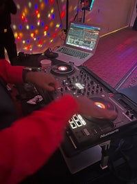 a dj playing music at a party