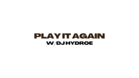 a black background with the words play it again