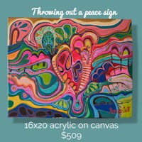 throw out a peace sign acrylic on canvas