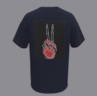 a black t - shirt with a peace sign on it