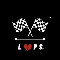a black background with two checkered flags and the word lps