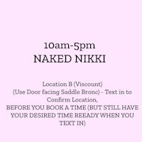 a pink poster with the words naked nikki