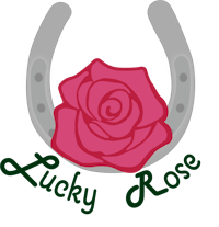 a horseshoe with the word lucky rose on it