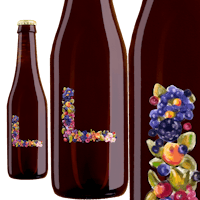 three bottles of beer with flowers on them