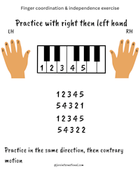 a poster with the words finger coordination and independence exercises