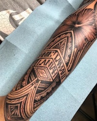 a sleeve with a tribal design on it