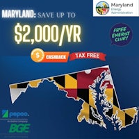 a map of maryland with the words maryland save up to $2,000 vr
