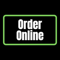 an order online sign on a black background