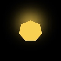 a yellow hexagon on a black background