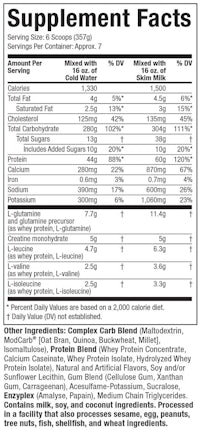 a nutrition label for a supplement