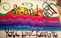 a colorful drawing with the words stand out you were born to
