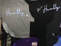 two t - shirts with the word humbly on them