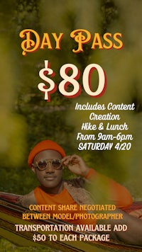 a flyer with the words day pass $ 80