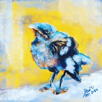 a painting of a bird