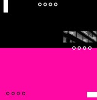 a black and pink background with a black square in the middle