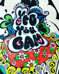 a colorful drawing of a heart with the words'you can'