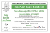 a flyer for the reno grey eagles luncheon