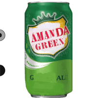 a can of amanda green and a key