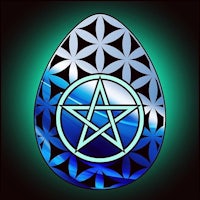 an egg with a pentagram on it