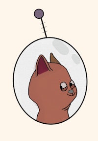 a cartoon cat in a space ball