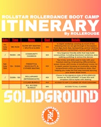a flyer for the rollerstar dance boot camp