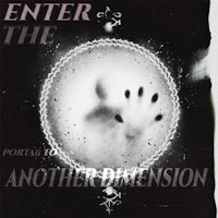 a black and white poster with the words enter the portal to another dimension