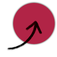 a red circle with an arrow pointing up