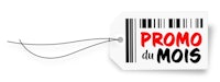 a barcode tag with the word promo de mois on it