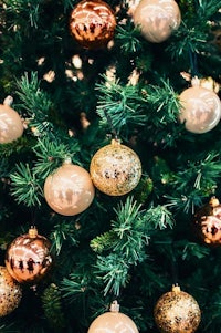 christmas ornaments on a tree