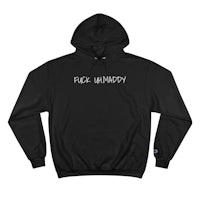 a black hoodie with the word fuck you written on it