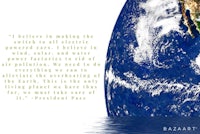 an image of the earth with a quote from president ronald reagan
