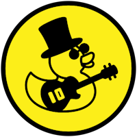 a duck with a guitar in a top hat