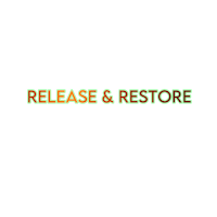 release & restore logo on a black background